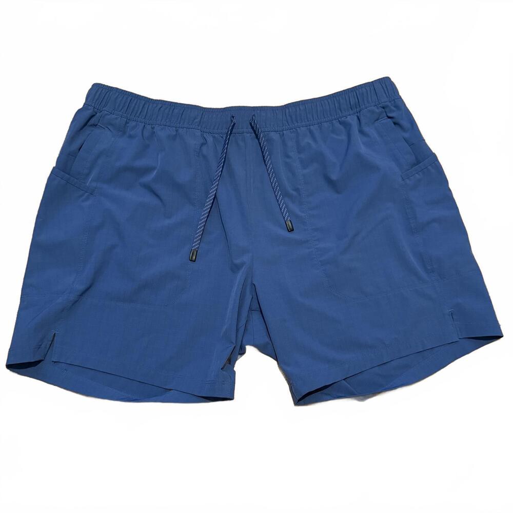 Athletic Works 3XL quick-dry running shorts blue zip‎ back pocket drawstring